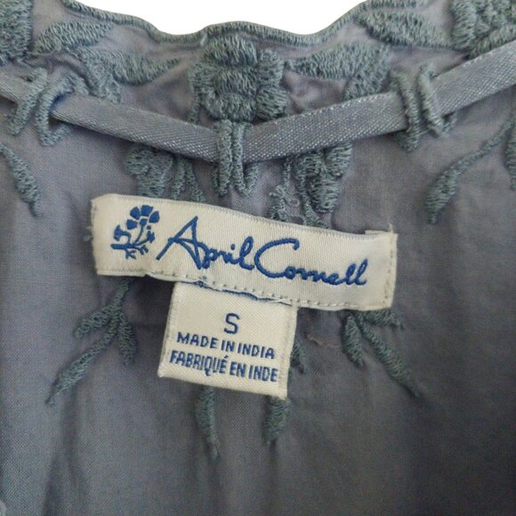April Cornell Ribbon Nighty Nightgown Size Small Like New Cottagecore Embroidery - Picture 10 of 13